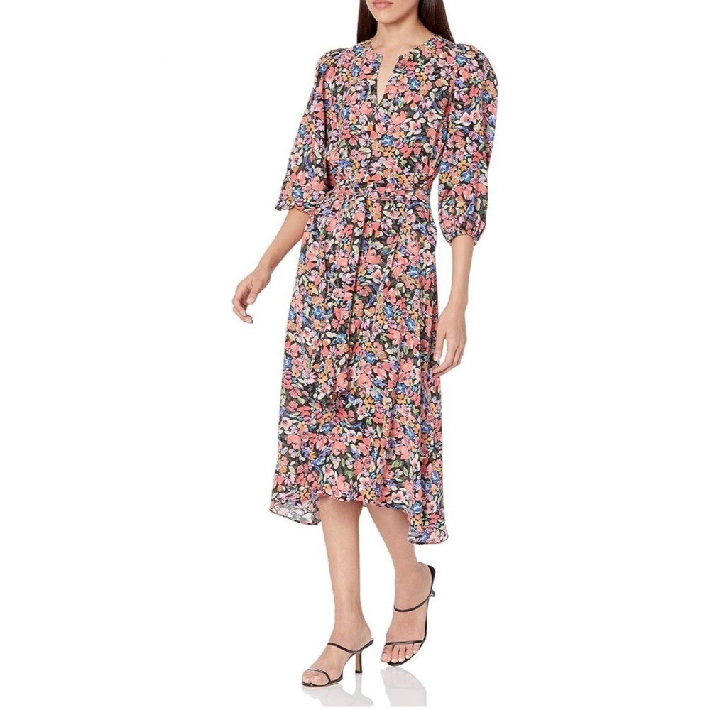 Shoshanna‎ romantic floral whimsy boho puffy sleeve print easter spring dress 4